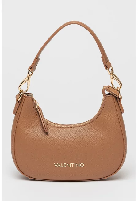 Чанта Half-Moon Zero от еко кожа с отделяща се презрамка с лого - Кафяв