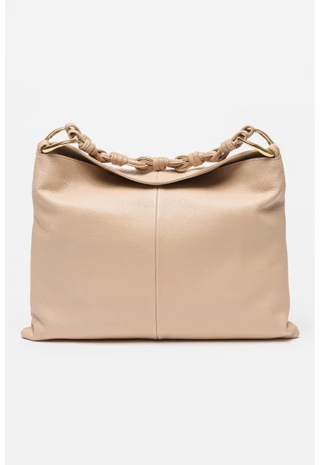 Чанта Хобо Beatrix от еко кожа - Бежов