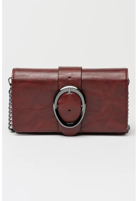 Чанта през рамо Nuit от еко кожа - Тъмночервен