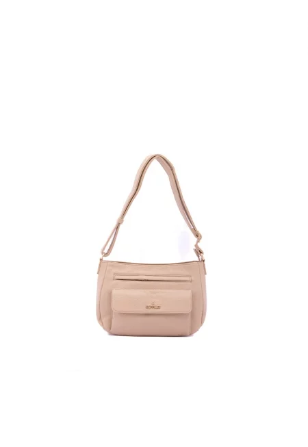 Чанта през рамо от еко кожа - Бежов