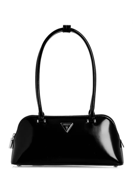 Чанта през рамо от еко кожа с лого - Черен/Сив