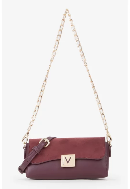 Чанта през рамо от еко кожа с отделяща се презрамка-верижка