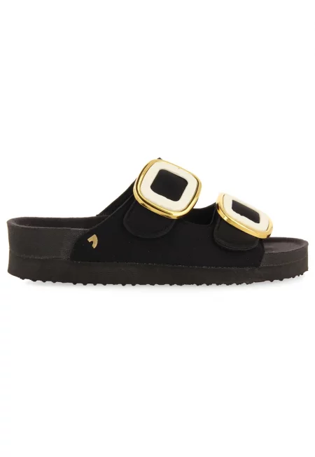 Чехли с каишка с тока - Мръснобял