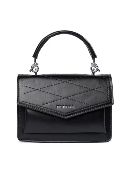 Черна дамска чанта  модел Crossbody - компактна - с дръжки и регулируема презрамка