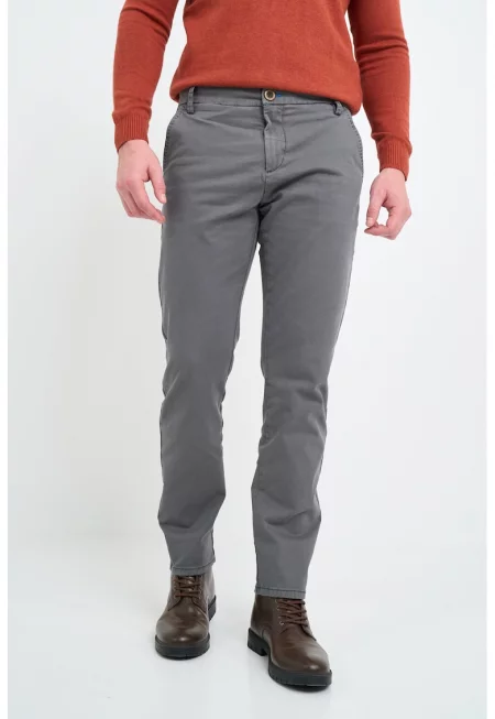 Чино панталон със средна талия - Tъмносив