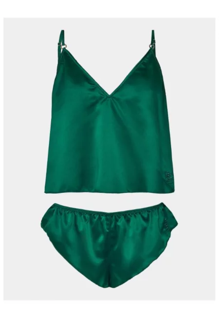 Дамска пижама -  302999125 - Полиестер - Зелен