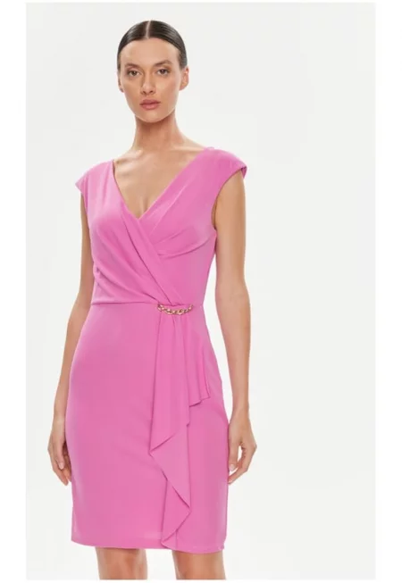 Дамска рокля -  00212 - Розова - Полиестер