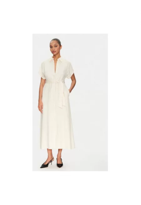 Дамска рокля -  305350626 - Вискоза/Рециклиран полиестер - Бежов - Бежов