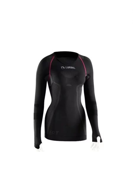 Дамска термо тениска с дълъг ръкав -  Cristallo - тъмно сиво-фуксия