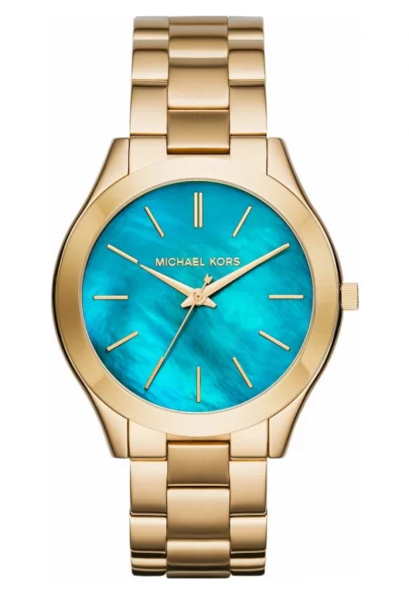 Дамски часовник Michael Kor - Неръждаема стомана - 42 мм - златист/тюркоаз