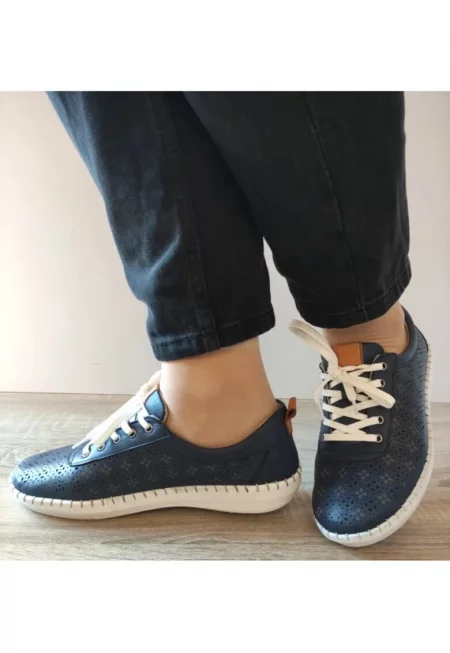 Дамски Ежедневни Обувки  24280 - Перфорирани - Тъмносини - Сини - Син