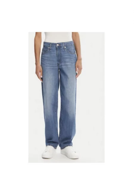 Дамски панталон  S - A3494-0057 - Памук/Лен - Син - Син