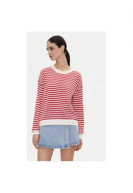 Дамски пуловер  PL702278 - Вискоза/Памук - Червен - Червен
