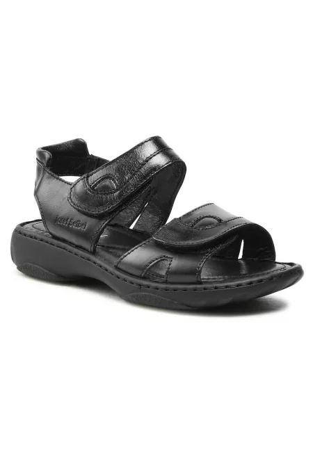 Дамски сандали - 76444 -  Естествена кожа - Черен