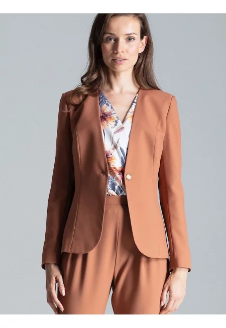 Дамско сако  класическо сако - кафяво - полиестер