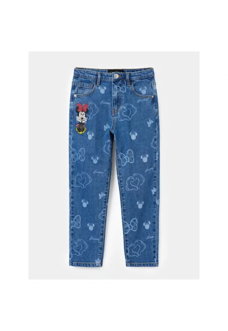Дънки с щампа Minnie Mouse - Син
