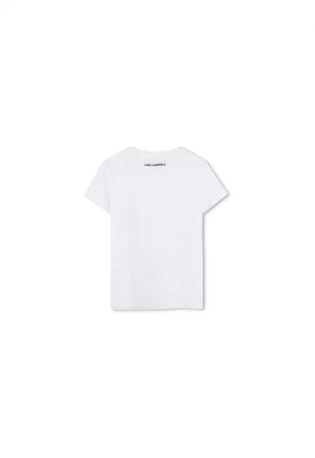 Детска тениска Karl Lagerfeld за момичета - Z30494 10 - Памук/Модал - Бяла