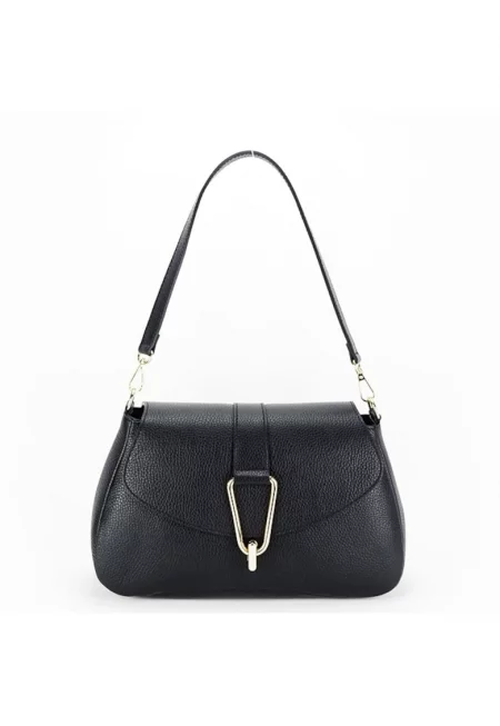 Елегантна чанта от естествена кожа 1755 125 - Черен