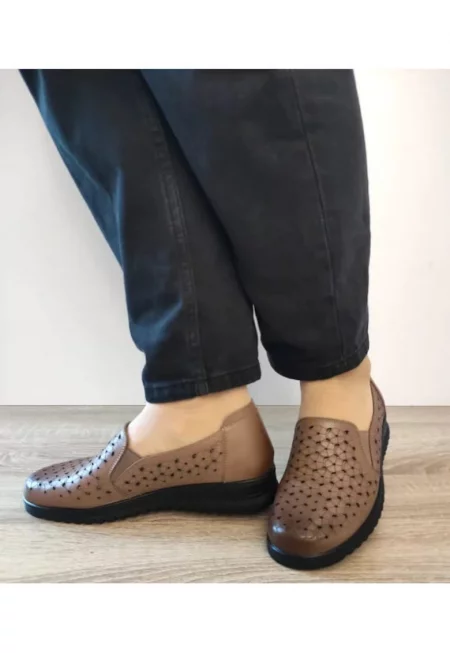 Ежедневни дамски обувки  460006C B2-N перфорирани - Сиви - Сив