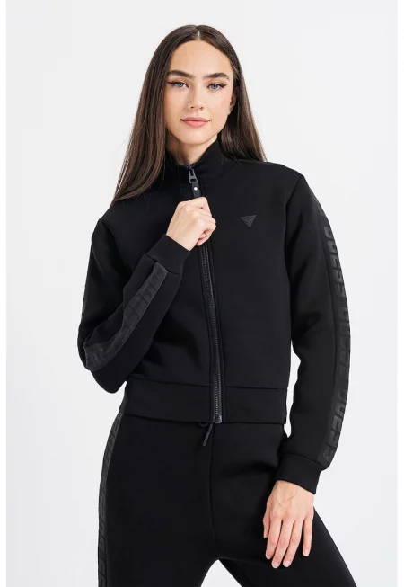 Фитнес суитшърт с цип - Черен