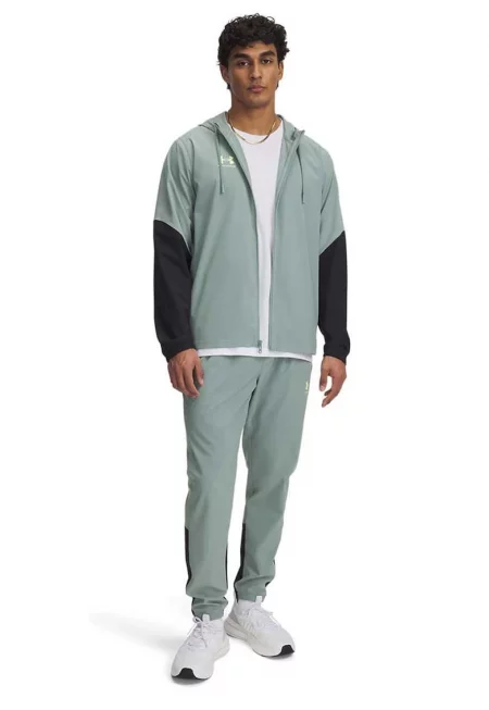 Футболен екип Challenger с качулка - Бял/Черен/Бледозелен