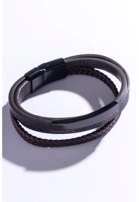 Гривна от сплетена еко кожа