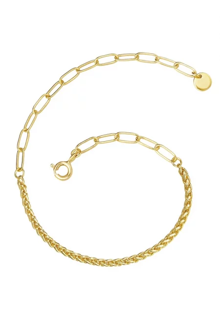 Гривна с покритие от 14К злато и регулиране - Златист/Жълт