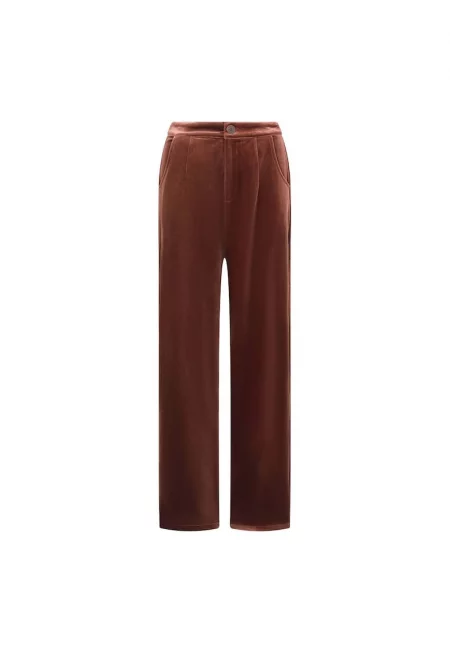 Кадифен панталон с висока талия