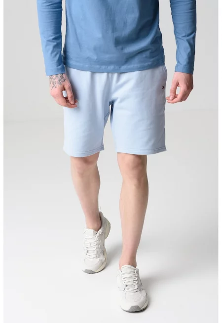 Къс панталон с връзка - Пастелносин