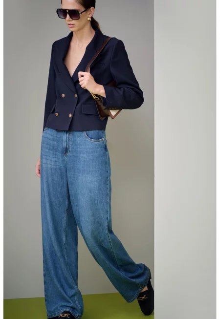 Късо двуредно сако - Тъмносин