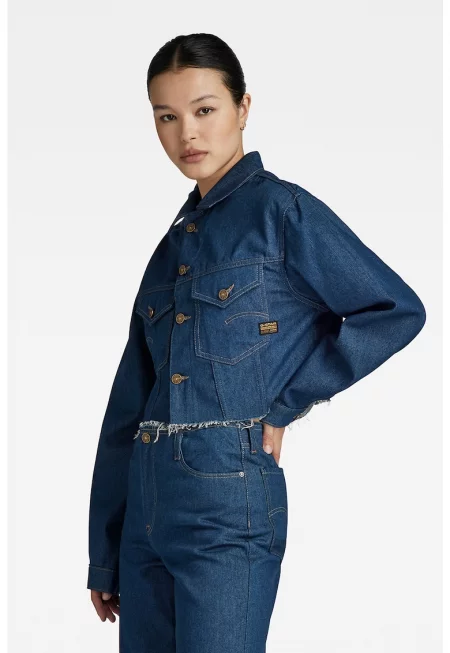 Късо свободно яке от деним