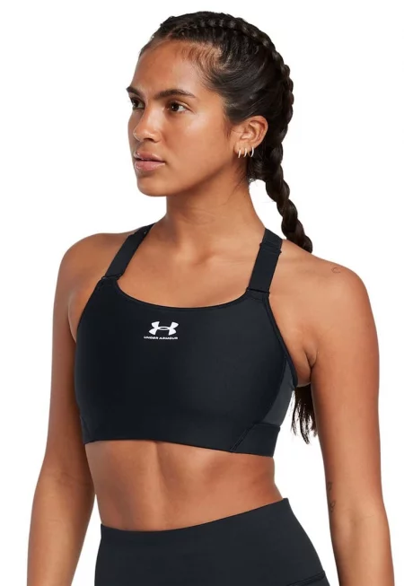 Компресиращо фитнес бюстие с HeatGear® - Избеляло черно