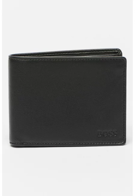 Кожен портфейл Arezzo с тройно прегъване - Черен