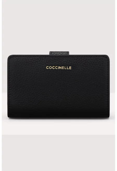 Кожен портфейл с релеф - Черен