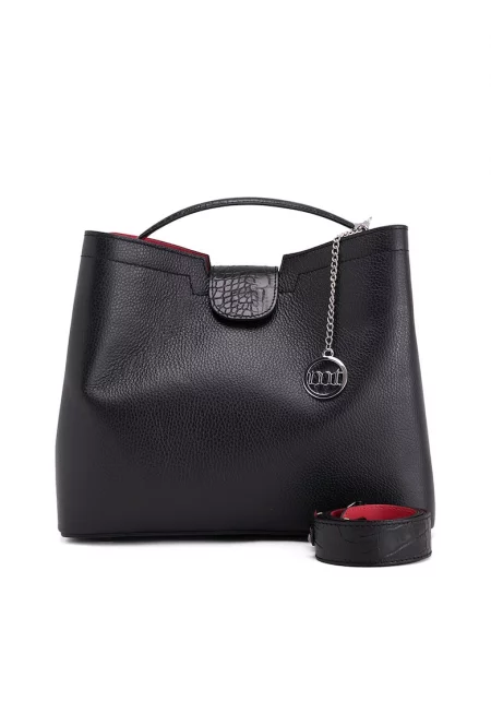 Кожена чанта - Черен