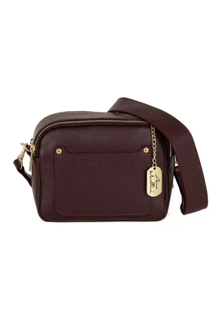 Кожена чанта през рамо с отделяща се презрамка