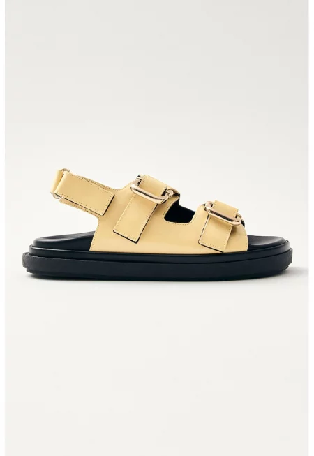 Кожени сандали Harper с велкро - Бежов