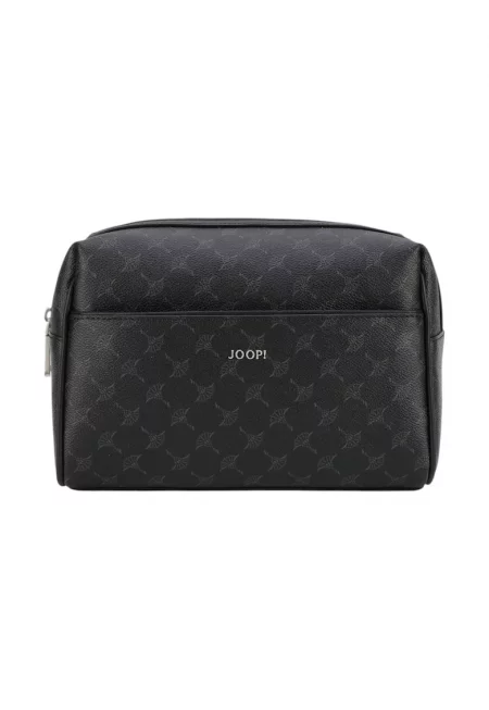 Козметична чанта с лого и цип - Черен