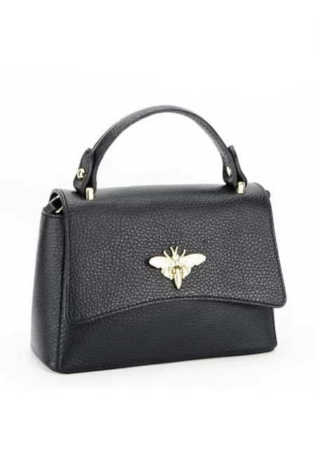 Малка черна чанта от естествена кожа 1523 120 12815