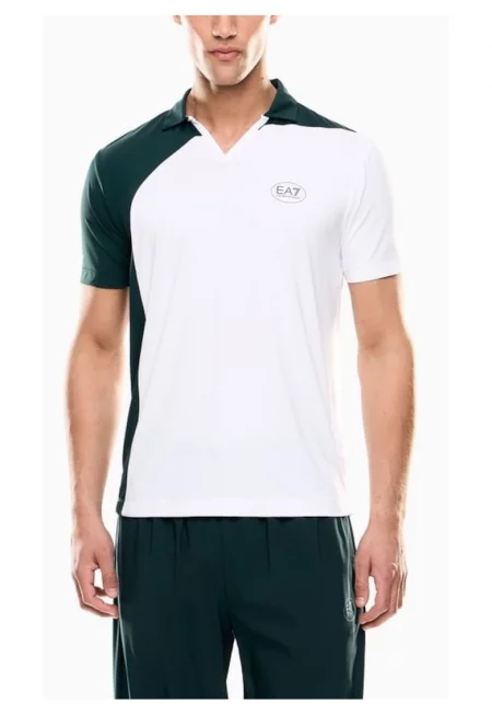 Мъжка тениска поло  TENNIS PRO M POLO PA ST COLORBLOCK - Памук - Бяла - Бял