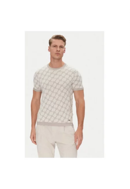 Мъжки пуловер  10019314 30045832 - памук/вискоза - бежов - Бежов