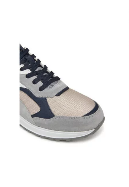 Мъжки спортни обувки - 12521505 -  Естествена кожа - Сив