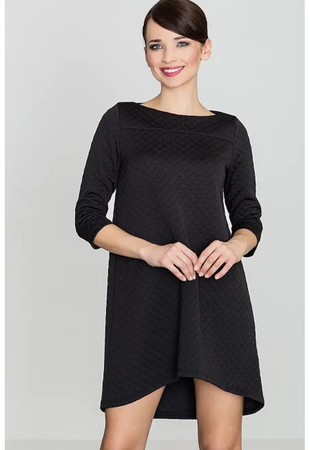 Миди рокля  K134 - асиметрична - елегантна - 95% полиестер - 5% еластан