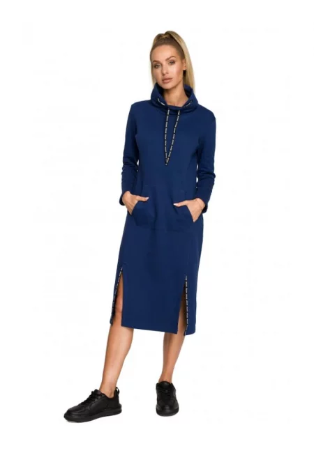 Миди рокля с лого райе - розово - памук