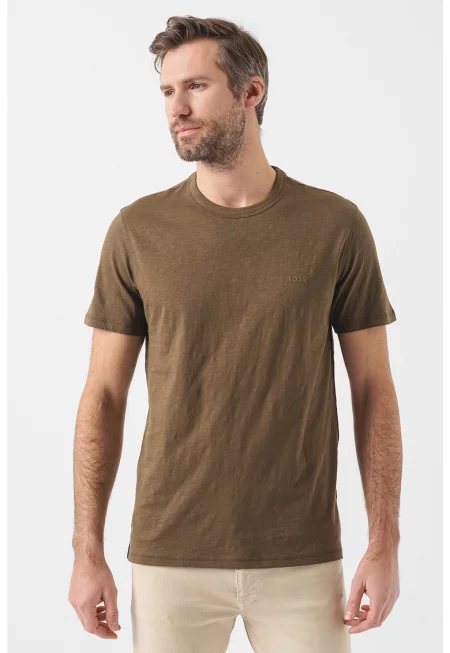 Памучна тениска Tegood с овално деколте