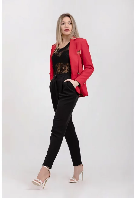 Панталон с висока талия - Черен