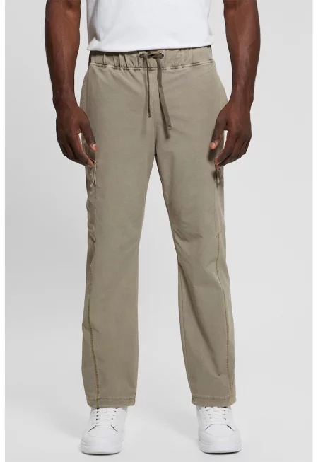 Панталон със средна талия и връзка - Светлозелен