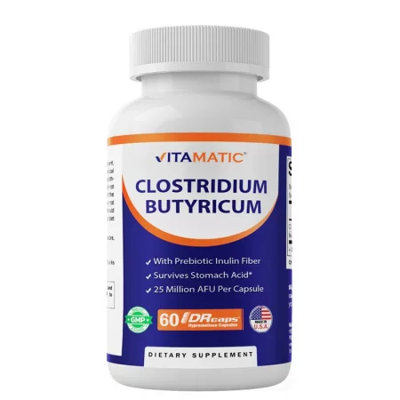 Пробиотик + пребиотик – Срещу подуване, газове и чревен дискомфорт, Clostridium butyricum, 60 капсули