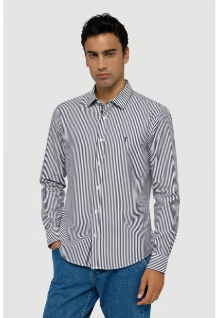 Раирана риза - Бял/Сив