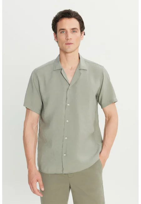 Риза с модал с раздвоен ревер